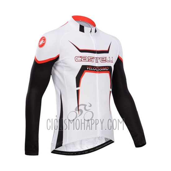 Castelli Cycling Jersey Bib Tight 2014 Men Long Sleeve Black and White