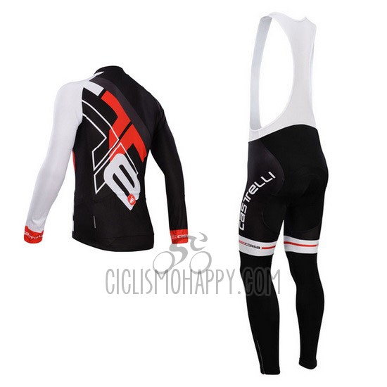 Castelli Cycling Jersey Bib Tight 2014 Men Long Sleeve Red and Black