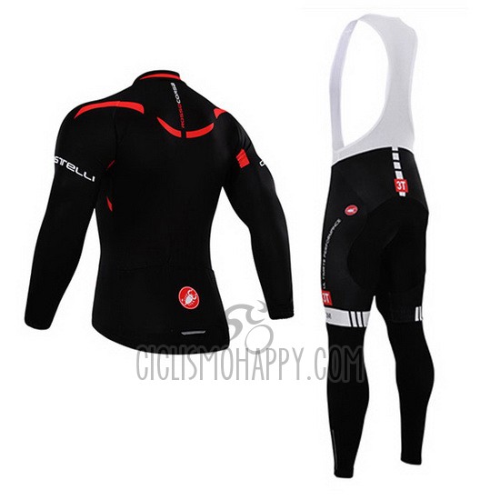 Castelli Cycling Jersey Bib Tight 2015 Men Long Sleeve Bright Black