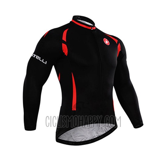 Castelli Cycling Jersey Bib Tight 2015 Men Long Sleeve Bright Black