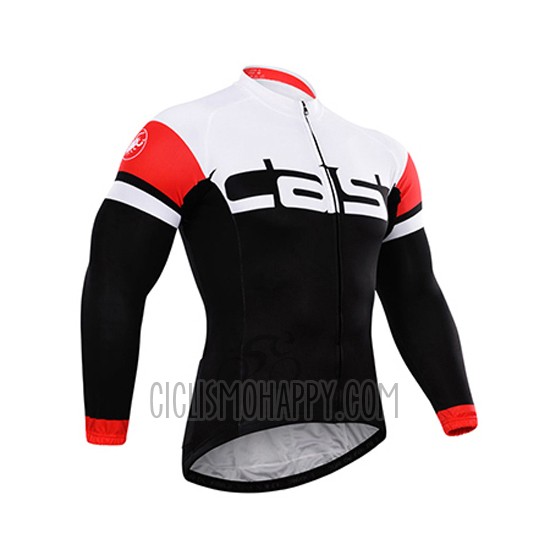 Castelli Cycling Jersey Bib Tight 2015 Men Long Sleeve Deep White and Black