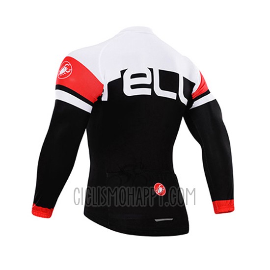 Castelli Cycling Jersey Bib Tight 2015 Men Long Sleeve Deep White and Black