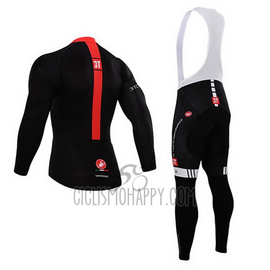 Castelli Cycling Jersey Bib Tight 2015 Men Long Sleeve Red and Black