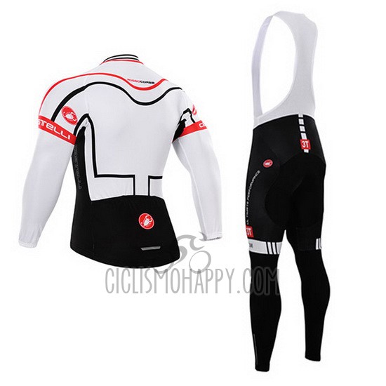 Castelli Cycling Jersey Bib Tight 2015 Men Long Sleeve White