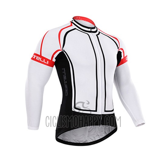 Castelli Cycling Jersey Bib Tight 2015 Men Long Sleeve White