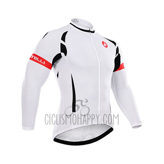 Castelli Cycling Jersey Bib Tight 2015 Men Long Sleeve White and Black