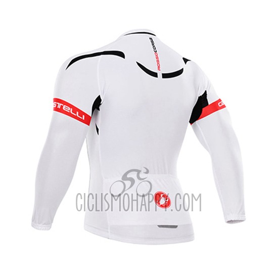 Castelli Cycling Jersey Bib Tight 2015 Men Long Sleeve White and Black