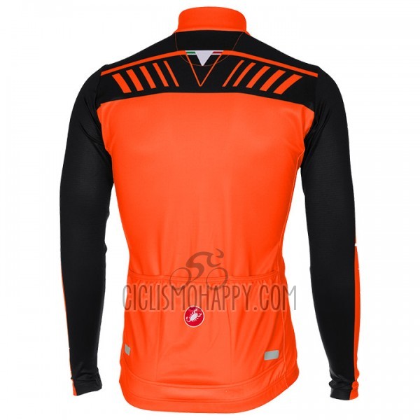 Castelli Cycling Jersey Bib Tight 2017 Men Long Sleeve Orange and Black