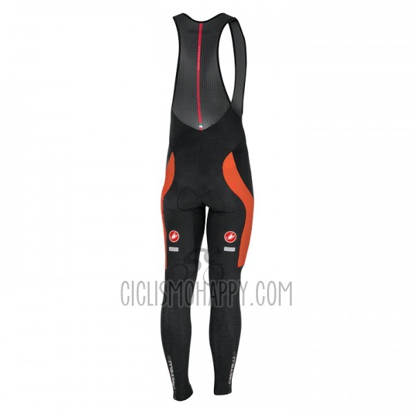 Castelli Cycling Jersey Bib Tight 2017 Men Long Sleeve Orange and Black