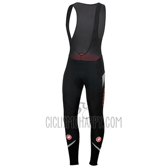 Castelli DE Cycling Jersey Bib Tight 2019 Men Long Sleeve Black Red