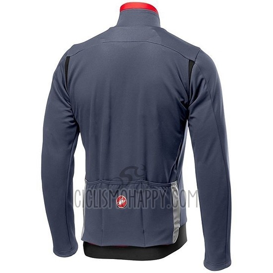 Castelli DE Cycling Jersey Bib Tight 2019 Men Long Sleeve Gray Red