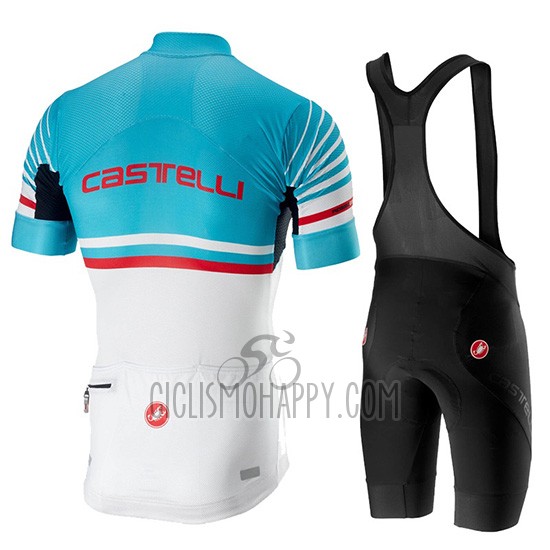 Castelli Free AR 4.1 Cycling Jersey Bib Short 2019 Men Short Sleeve Sky Blue White