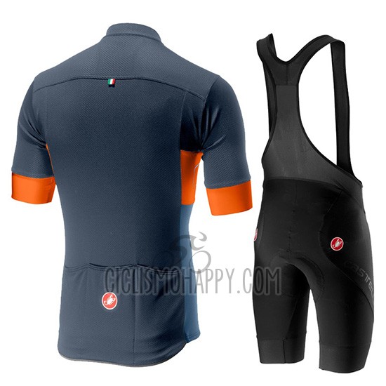 Castelli Prologo 6 Cycling Jersey Bib Short 2019 Men Short Sleeve Gray Orange