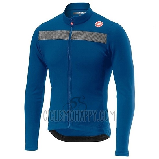 Castelli Puro 3 Cycling Jersey Bib Tight 2019 Men Long Sleeve Blue Black
