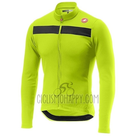 Castelli Puro 3 Cycling Jersey Bib Tight 2019 Men Long Sleeve Green Black