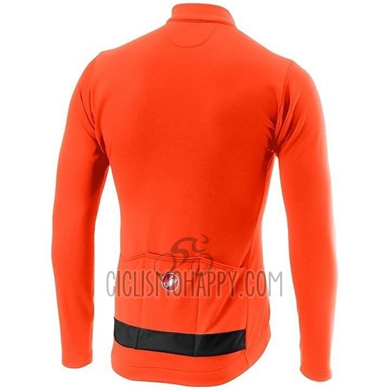 Castelli Puro 3 Cycling Jersey Bib Tight 2019 Men Long Sleeve Orange Black