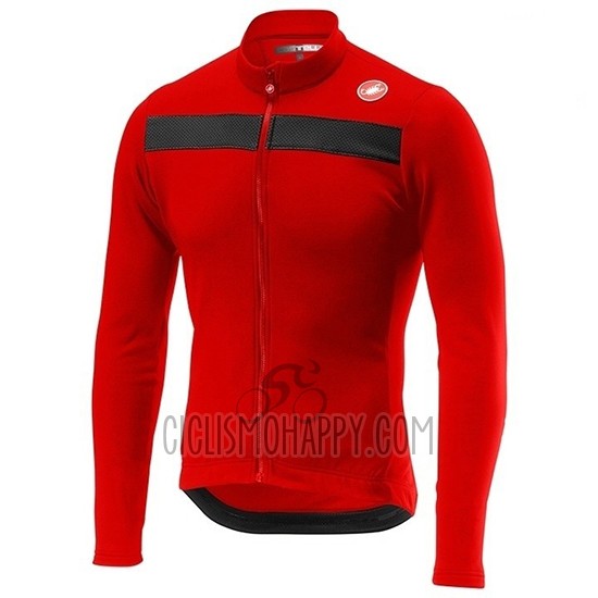 Castelli Puro 3 Cycling Jersey Bib Tight 2019 Men Long Sleeve Red Black