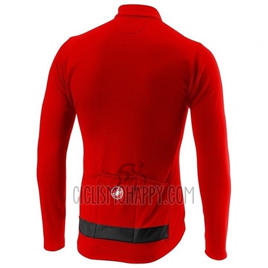 Castelli Puro 3 Cycling Jersey Bib Tight 2019 Men Long Sleeve Red Black