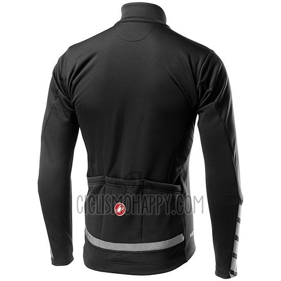 Castelli Raddoppia 2 Cycling Jersey Bib Tight 2019 Men Long Sleeve Black Silver