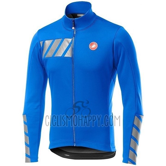 Castelli Raddoppia 2 Cycling Jersey Bib Tight 2019 Men Long Sleeve Blue Silver