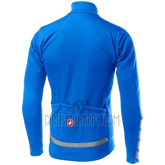 Castelli Raddoppia 2 Cycling Jersey Bib Tight 2019 Men Long Sleeve Blue Silver