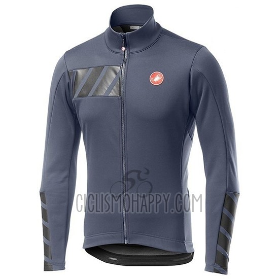 Castelli Raddoppia 2 Cycling Jersey Bib Tight 2019 Men Long Sleeve Gray Silver