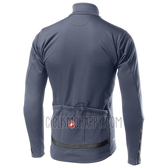 Castelli Raddoppia 2 Cycling Jersey Bib Tight 2019 Men Long Sleeve Gray Silver