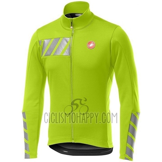 Castelli Raddoppia 2 Cycling Jersey Bib Tight 2019 Men Long Sleeve Green Silver