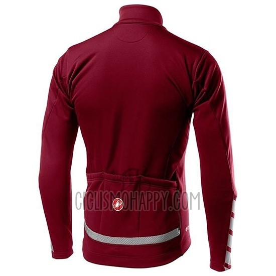 Castelli Raddoppia 2 Cycling Jersey Bib Tight 2019 Men Long Sleeve Red Silver