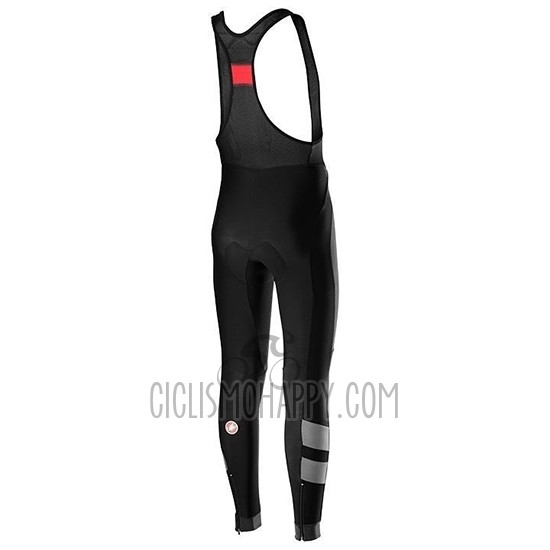 Castelli Raddoppia 2 Cycling Jersey Bib Tight 2019 Men Long Sleeve Red Silver