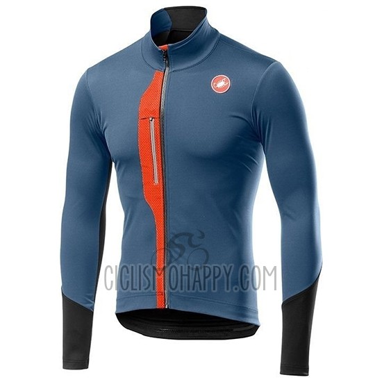 Castelli TRAS Cycling Jersey Bib Tight 2019 Men Long Sleeve Blue Orange