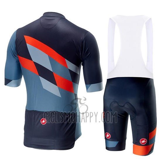 Castelli Tabula Rasa Cycling Jersey Bib Short 2019 Men Short Sleeve Blue Orange