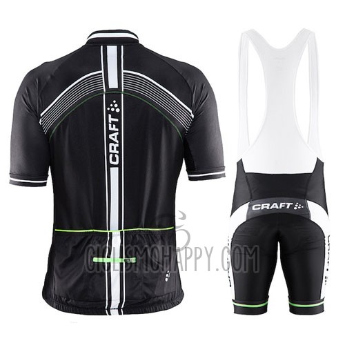 Craft Cycling Jersey Bib Short 2016 Men Short Sleeve Green and Black