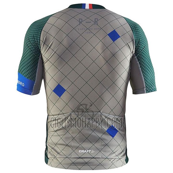 Craft Cycling Jersey Bib Short 2017 Men Short Sleeve Monuments Silver and Green