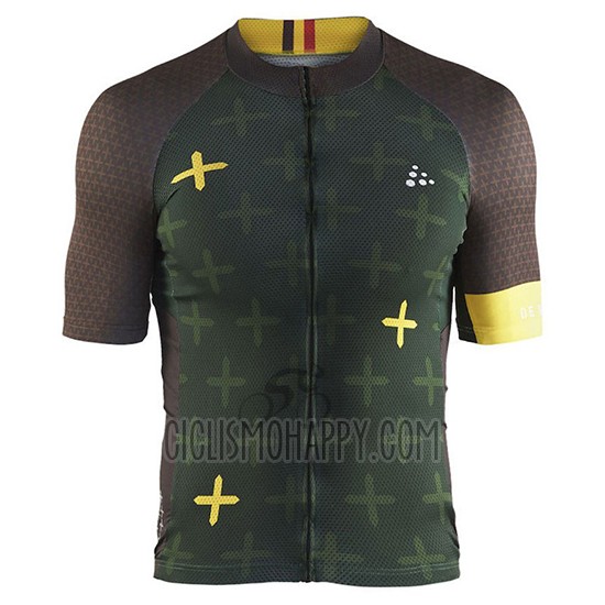Craft Cycling Jersey Bib Short 2018 Men Short Sleeve Monument Dark Green