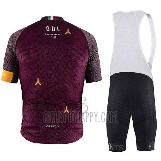 Craft Cycling Jersey Bib Short 2018 Men Short Sleeve Monument Dark Red
