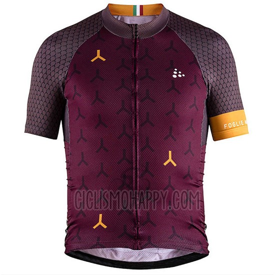 Craft Cycling Jersey Bib Short 2018 Men Short Sleeve Monument Dark Red