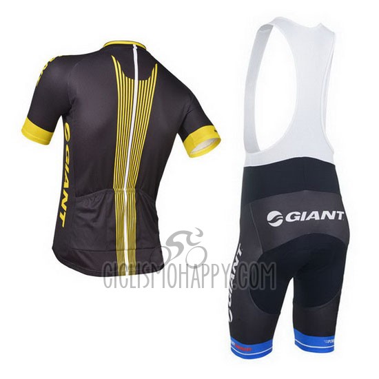 Giant Cycling Jersey Bib Short 2013 Men Short Sleeve Black and Yellow