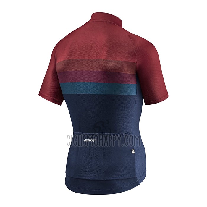 Giant Cycling Jersey Bib Short 2021 Men Short Sleeve Dark Red Blue