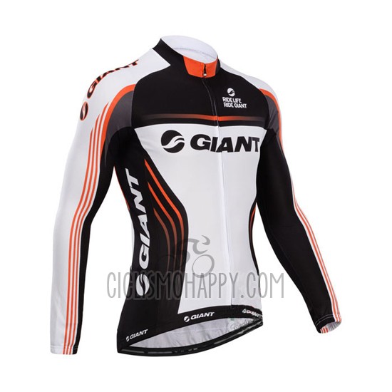 Giant Cycling Jersey Bib Tight 2014 Men Long Sleeve White and Black