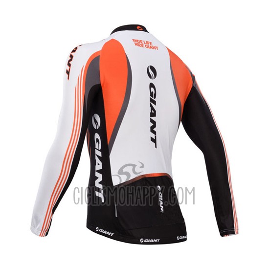 Giant Cycling Jersey Bib Tight 2014 Men Long Sleeve White and Black