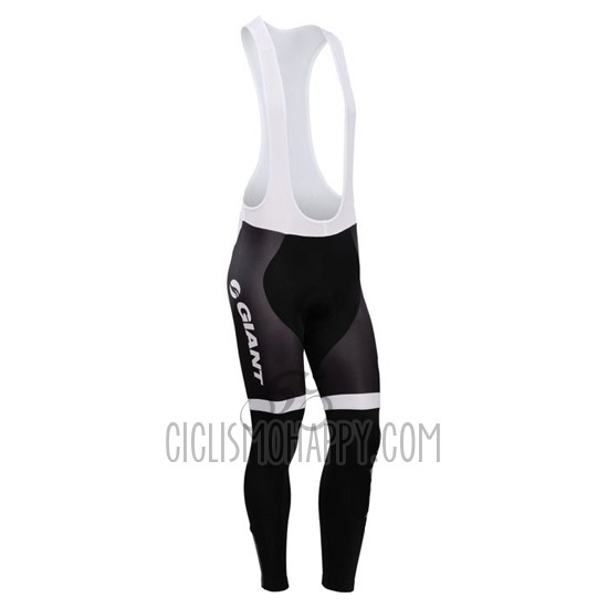 Giant Cycling Jersey Bib Tight 2014 Men Long Sleeve White and Black