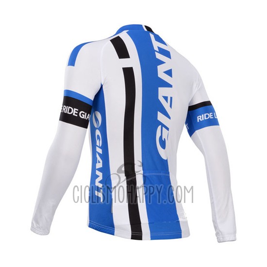 Giant Cycling Jersey Bib Tight 2014 Men Long Sleeve White and Sky Blue