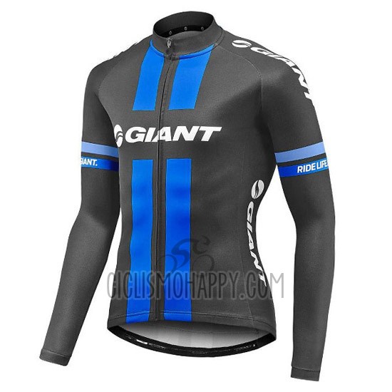 Giant Cycling Jersey Bib Tight 2016 Men Long Sleeve Black and Blue