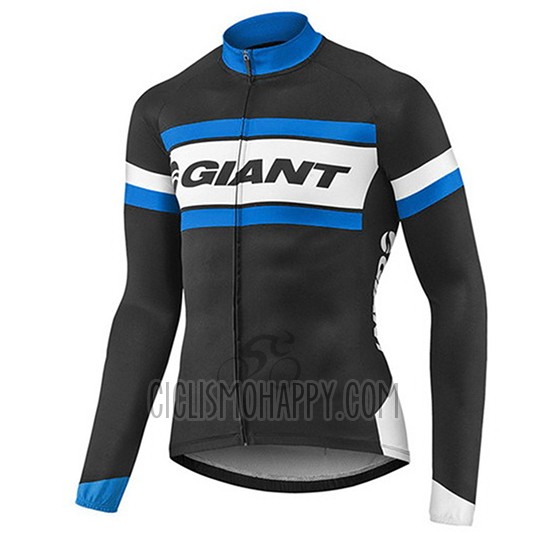 Giant Cycling Jersey Bib Tight 2017 Men Long Sleeve Blue and Black