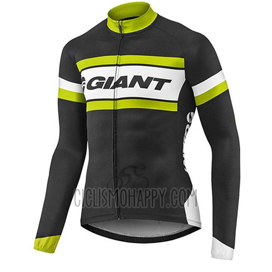 Giant Cycling Jersey Bib Tight 2017 Men Long Sleeve Green and Black
