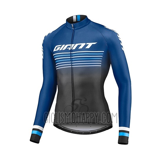 Giant Race Day Cycling Jersey Bib Tight 2019 Men Long Sleeve Blue Black