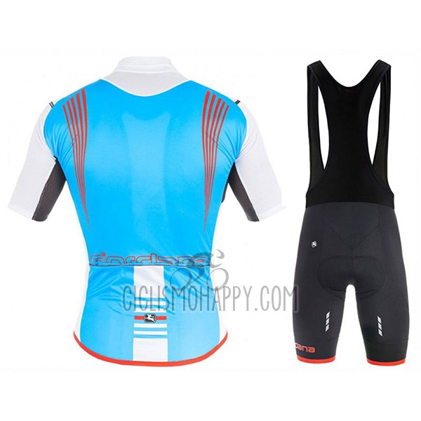 Giordana Sahara Cycling Jersey Bib Short 2017 Men Short Sleeve White and Sky Blue