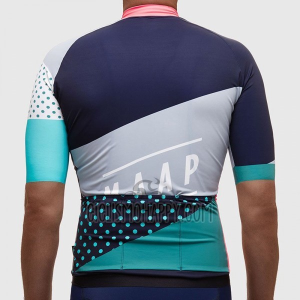 Maap Cycling Jersey Bib Short 2017 Men Short Sleeve Gray and Sky Blue
