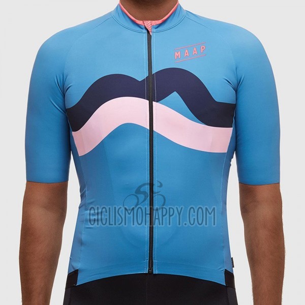 Maap Fat Stripe Cycling Jersey Bib Short 2017 Men Short Sleeve Blue